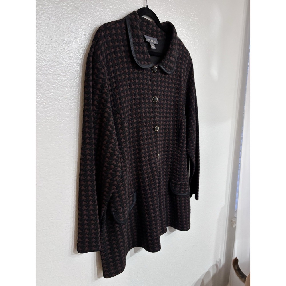 Lane Bryant Womens Coat Jacket Black Brown Houndstooth Pattern SZ 26/28 - Picture 3 of 5